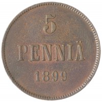 Монета 5 пенни 1899