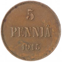 Монета 5 пенни 1916