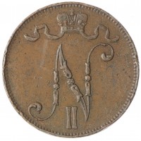 Монета 5 пенни 1915