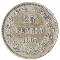 Монета 25 пенни 1907