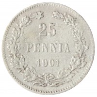 Монета 25 пенни 1901