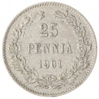 Монета 25 пенни 1901