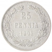 Монета 25 пенни 1901