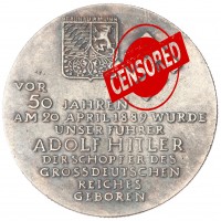 Копия юбилейная медаль с портретом Гитлера 1939