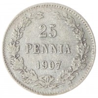 Монета 25 пенни 1907