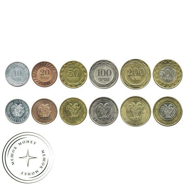 Армения разменные монеты 2003-2006
