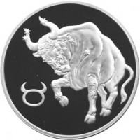 Монета 3 рубля 2004 Телец