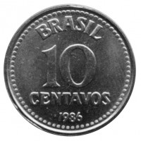 Бразилия 10 сентаво 1986