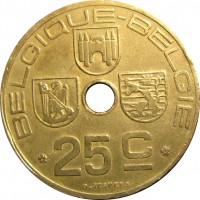 Бельгия 25 сентим 1946