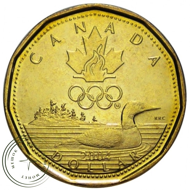 Канада 1 доллар 2004 Олимпида Ванкувер 2010 Утка