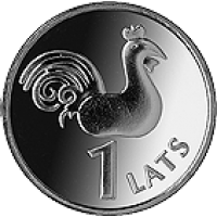 Латвия 1 лат 2005 Петух