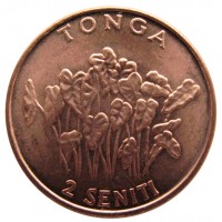 Монета Тонга 2 сенити 2002