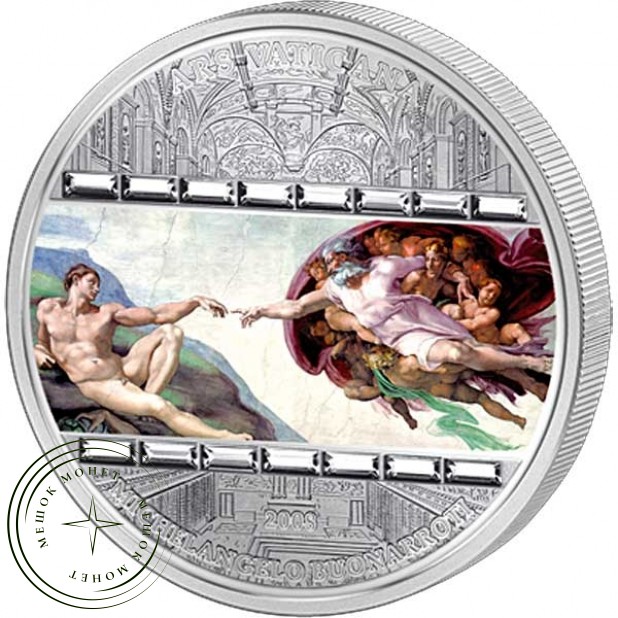 Острова Кука 20 долларов 2008 Микеланджело: Сотворение Адама