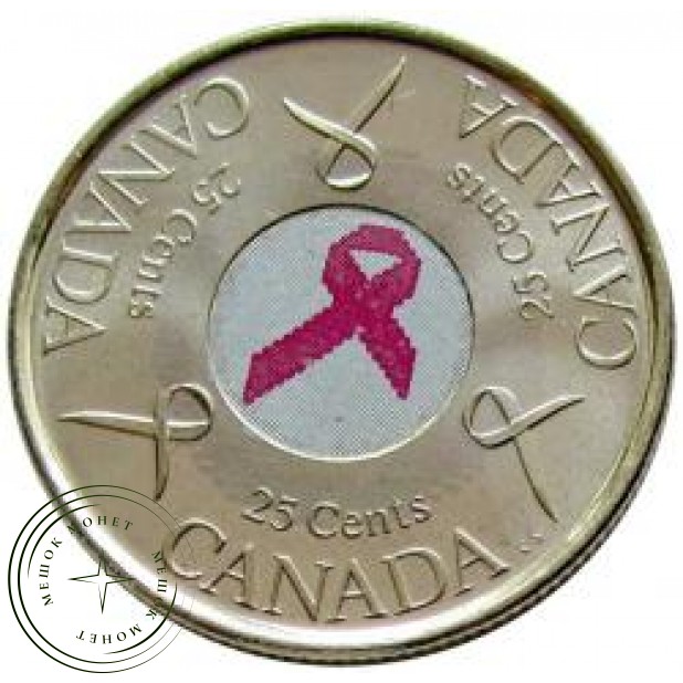 Канада 25 центов 2006 Розовая ленточка