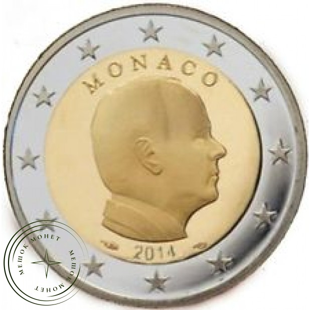 Монако 2 евро 2014 Князь Монако Альберт II