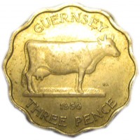 Остров Гернси 3 пенса 1956