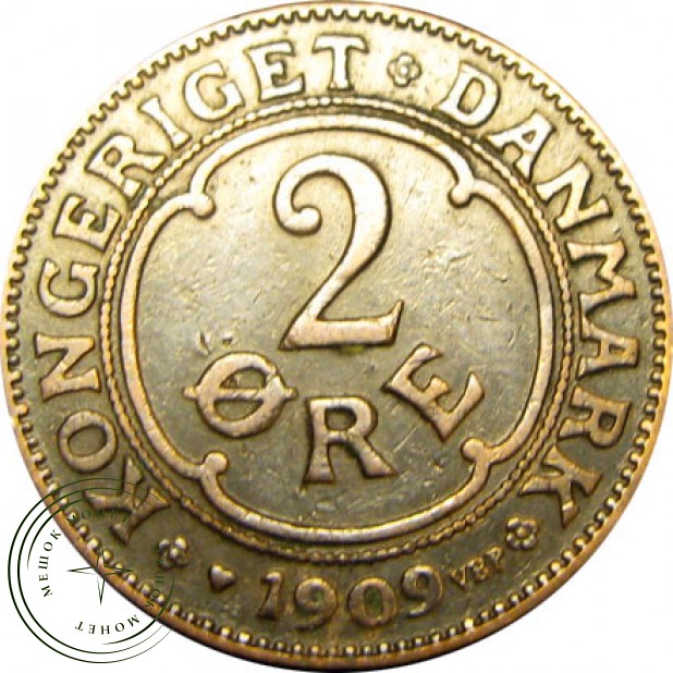 Дания 2 эре 1909