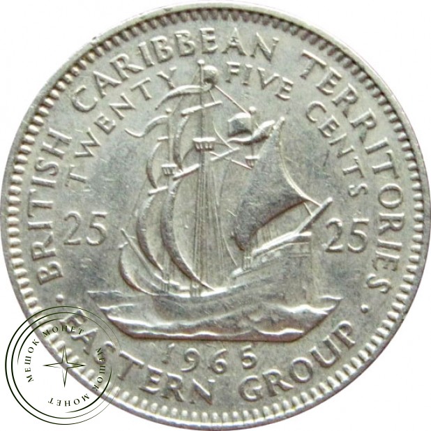 Карибы 25 центов 1965
