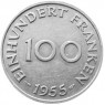 Саарленд (Германия) 100 франков 1955