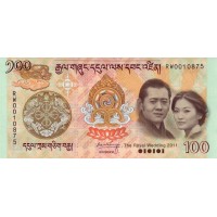 Бутан 100 нгултрум 2011 (Празднование Королевской Свадьбы)