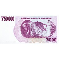Зимбабве 750000 долларов 2007