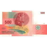 Коморские острова 500 франков 2006 (1-й тип подписи)