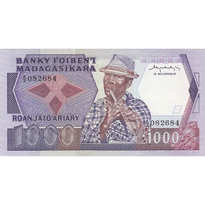 Банкнота Мадагаскар 1000 франков 1983