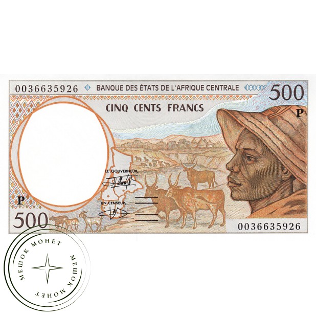 Чад 500 франков 2000