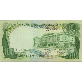 Банкнота Южный Вьетнам 100 донгов 1972