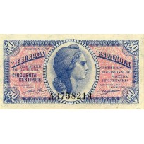Банкнота Испания 50 центимос 1937