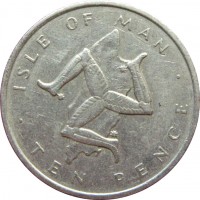 Остров Мэн 10 пенсов 1975