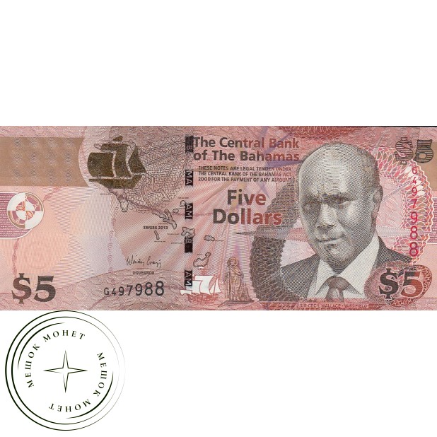 Багамские острова 5 долларов 2013