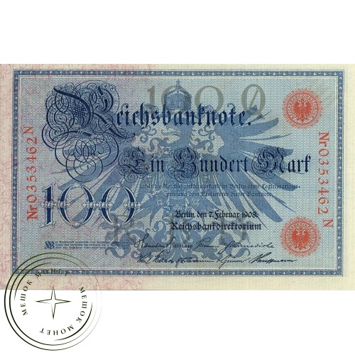 Германия 100 марок 1908