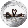 Острова Ниуэ 2 доллара 2010 Любовь драгоценна: Черный лебедь