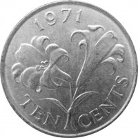 Бермудские острова 10 центов 1971