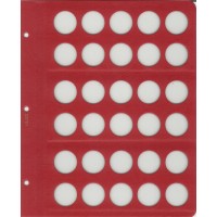 Универсальный лист для монет диаметром 27 мм (красный) в Альбом КоллекционерЪ