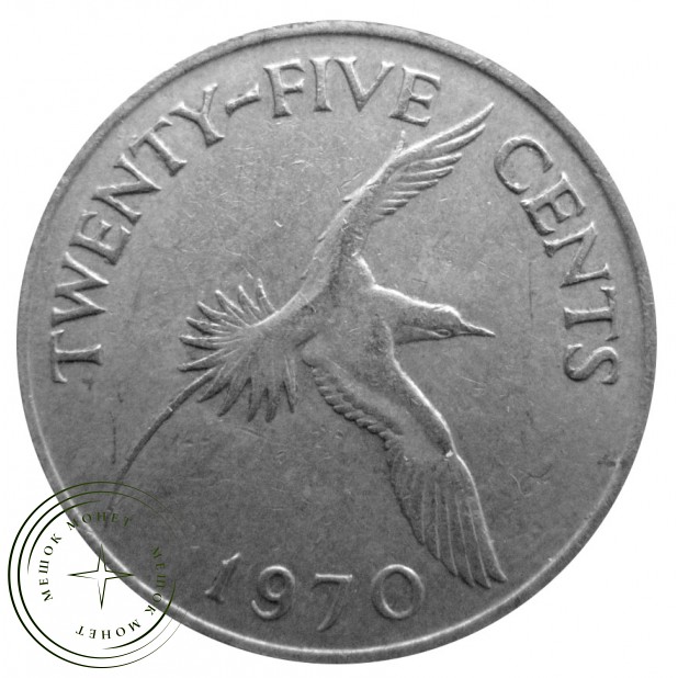 Бермудские острова 25 центов 1970