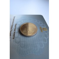 Монета Официальный буклет гознак 1 рубль графическое обозначение рубля в виде знака