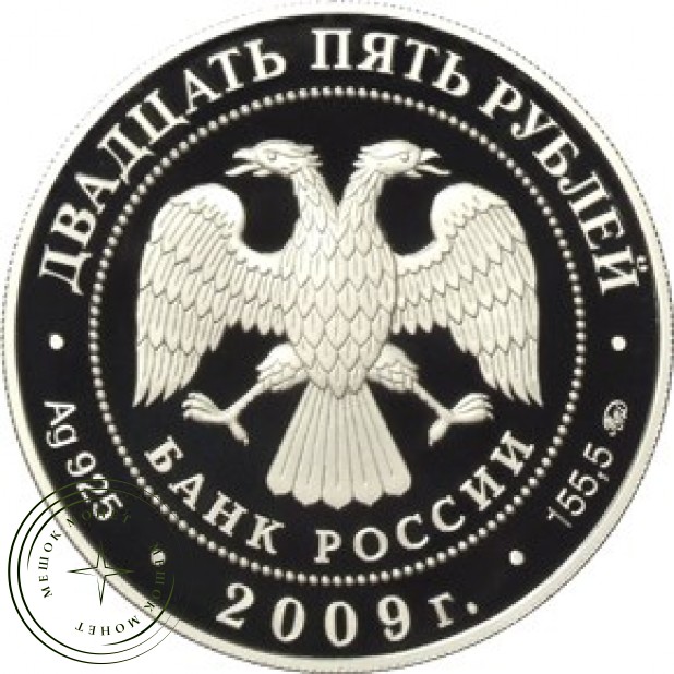 25 рублей 2009 Свято-Троицкий Сканов монастырь