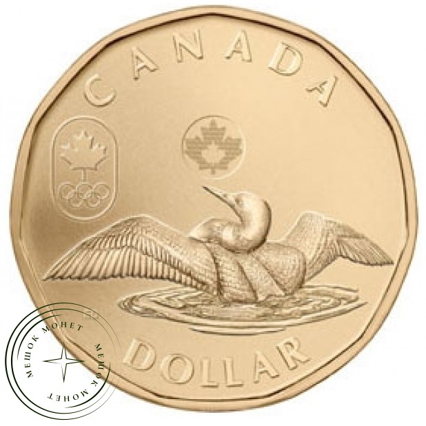 Канада 1 доллар 2012 Олимпида Ванкувер 2010 Олимпийская утка