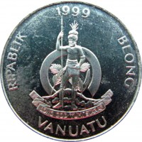 Монета Вануату 10 вату 1999
