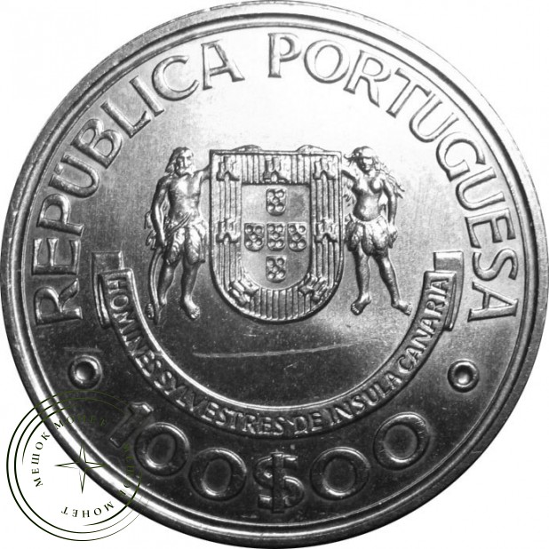 Португалия 100 эскудо 1989 Золотой век открытий - Открытие Канарских островов