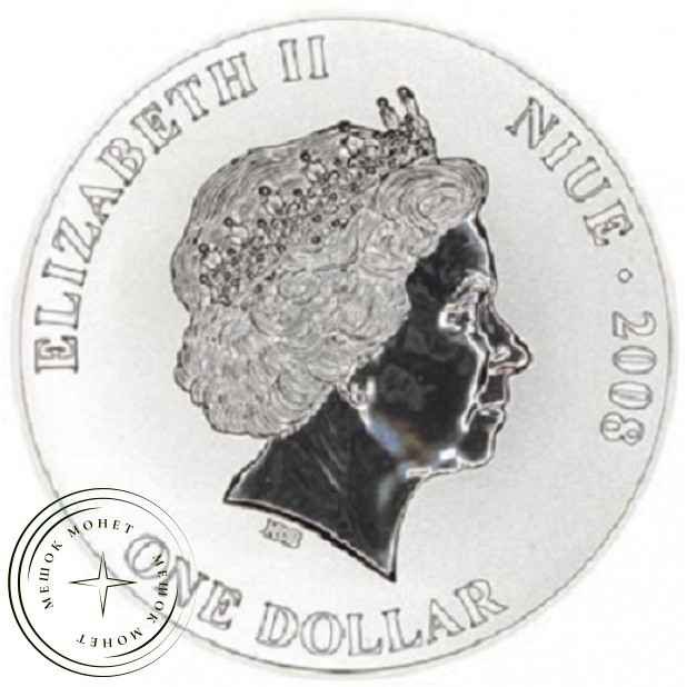 Острова Ниуэ 1 доллар 2008 С Новымом и Рождеством