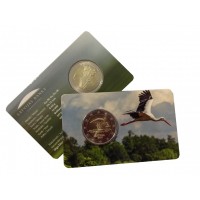 Монета Латвия 2 евро 2015 Чёрный аист (Буклет)