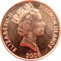 Монета Соломоновы острова 1 цент 2005