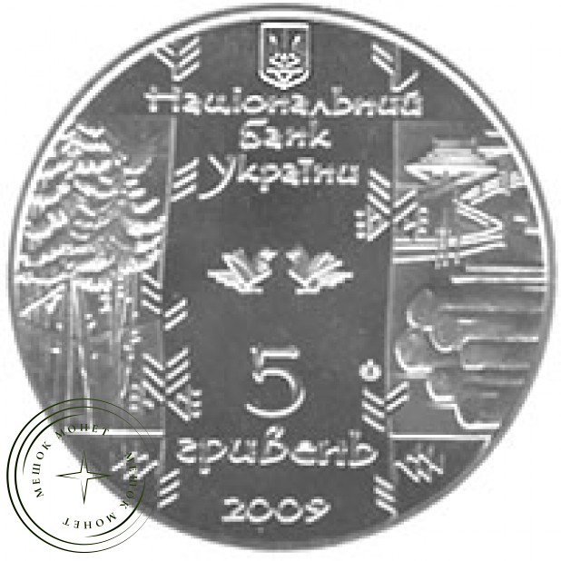 Украина 5 гривен 2009 Бокораш, в капсуле