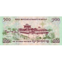 Банкнота Бутан 100 нгултрум 2011 (Празднование Королевской Свадьбы)