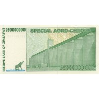 Банкнота Зимбабве 25000000000 долларов 2008