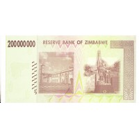 Зимбабве 200000000 долларов 2008 Замещение Серия ZA