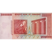 Банкнота Зимбабве 20000000000000 долларов 2008